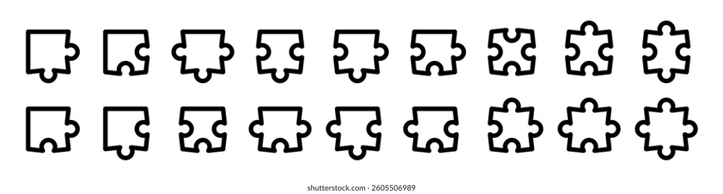Puzzle pieces set. Puzzle Jigsaw. Vector illustration.