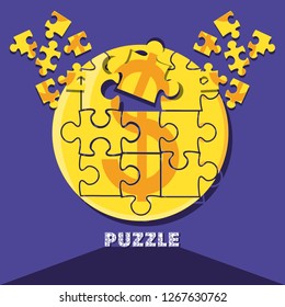 puzzle pieces in shape circle