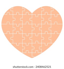 Puzzle pieces in the shape of a heart. Symbol of Valentine's Day.