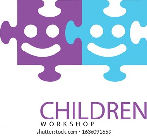 Puzzle pieces smiling for children workshop 