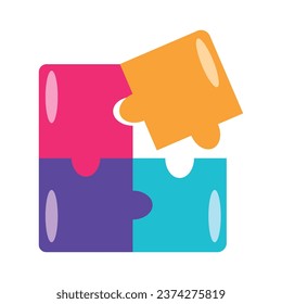 puzzle pieces solution isolated illustration