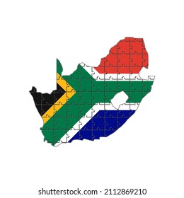 puzzle pieces of south africa map. vector illustration isolated on white background