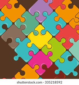 Puzzle pieces teamwork design, vector illustration graphic
