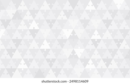 Puzzle pieces template with geometric triangle shapes. Abstract jigsaw pattern.
