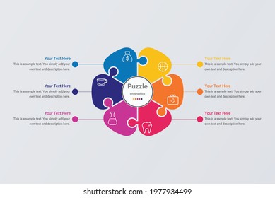 Puzzle pieces template for infographic business vector image 6