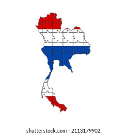 puzzle pieces of thailand map. vector illustration isolated on white background

