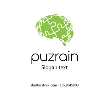 Puzzle pieces that have created a brain-vector