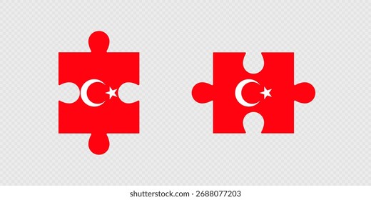 Puzzle Pieces with Turkey Flag.