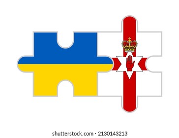 puzzle pieces of ukraine and northern ireland flags. vector illustration isolated on white background
