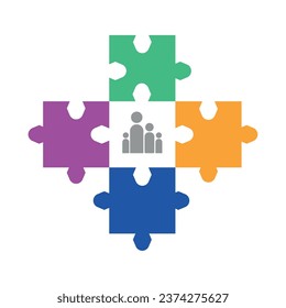 puzzle pieces unity isolated illustration