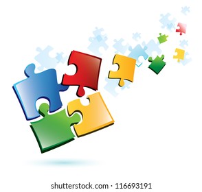 puzzle pieces vector background