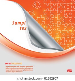 Puzzle pieces vector design glowing