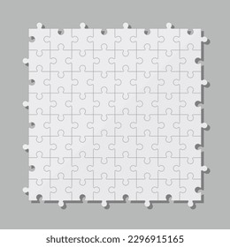 Puzzle pieces vector design illustration isolated on grey editable background Free Vector Image
