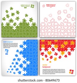 Puzzle pieces vector design set