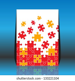 Puzzle pieces vector - flyer design