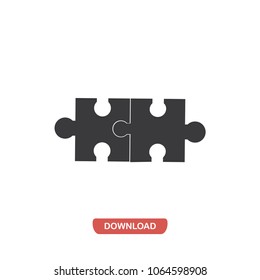 Puzzle pieces vector icon 