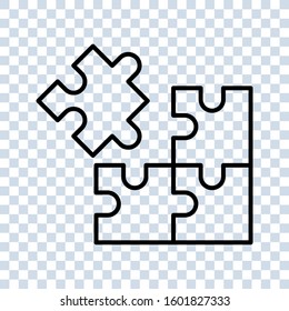 Puzzle pieces vector. icon vector illustration on blank background.