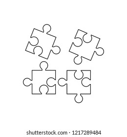 Puzzle pieces. Vector icon. Puzzle icon. Simple, modern flat illustration.