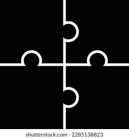 Puzzle Pieces Vector Icon, The symbol of pazzle. Simple, modern flat vector illustration for mobile app, website or desktop app