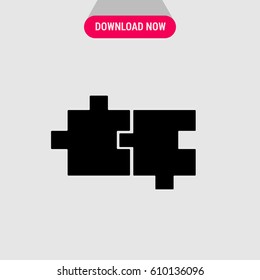Puzzle Pieces Vector Icon, The symbol of pazzle. Simple, modern flat vector illustration for mobile app, website or desktop app 