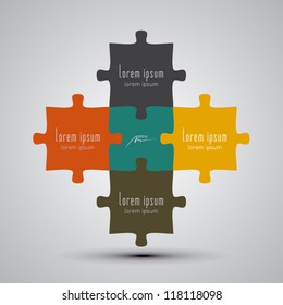 Puzzle Pieces Vector Illustration