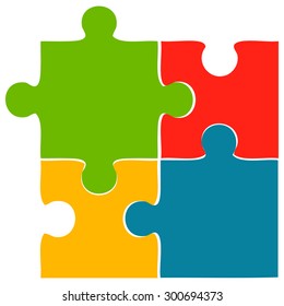 Puzzle Pieces, Vector Illustration