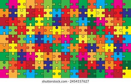 Piezas del rompecabezas de fondo de Ilustración vectorial. Patrón multicolor Abstractas