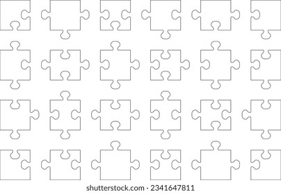 Puzzle pieces vector illustration isolated on white background.
Puzzle pieces vector set. Separate puzzle pieces.