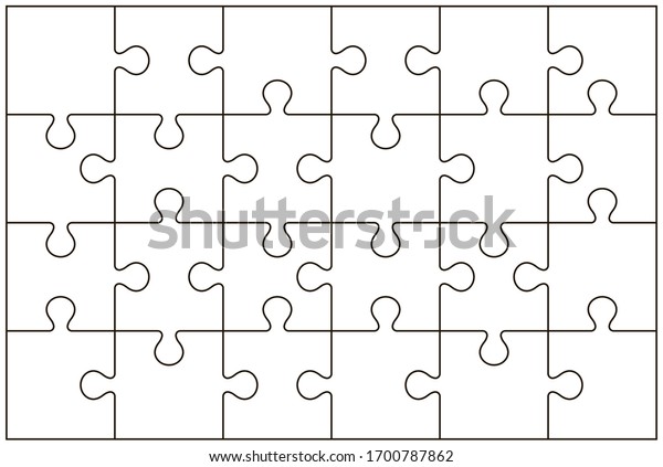 Puzzle pieces vector illustration isolated on\
white background