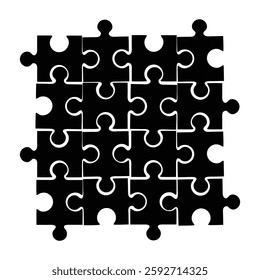 " Puzzle Pieces, Vector Illustration for Problem-Solving Concepts"