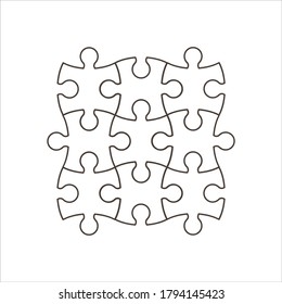 Puzzle Pieces Vector Image Design