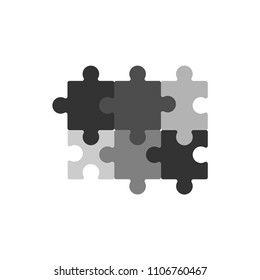 Puzzle pieces vector. Isolate on white background.
