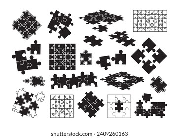 Puzzle Pieces vector for print, Puzzle Pieces clipart, Puzzle Pieces vector illustration