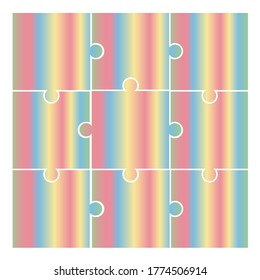 Puzzleteile, Vektorgrafik in Regenbogenfarben - Puzzleteil-Vektorgrafik