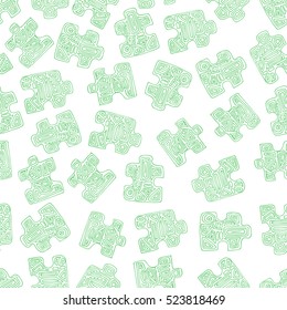 Puzzle. Pieces of puzzle. Vector seamless background.