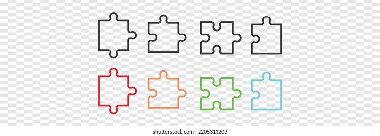 Puzzle pieces vector set design. Modern vector icon design template