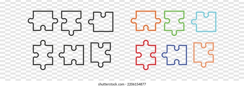 Puzzle pieces vector set design. Modern vector icon design template