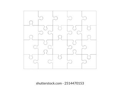 Puzzleteile, Vektorsatz. Puzzle-Puzzle auf weißem Hintergrund. Puzzleteile. Vektorgrafik