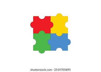 Conjunto de Vector de piezas de rompecabezas. Rompecabezas del rompecabezas en el fondo blanco. Conjunto de piezas de rompecabezas. Ilustración vectorial	