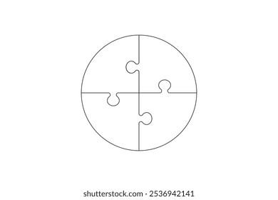 Puzzle pieces vector set. Puzzle jigsaw on white background. Set of puzzle pieces. Vector illustration