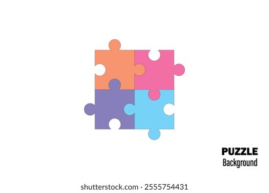 Puzzle pieces vector set. Puzzle jigsaw on white background. Set of puzzle pieces. Vector illustration
