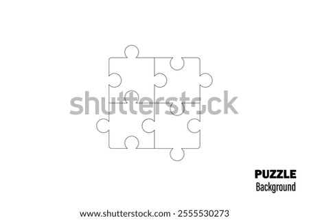 Puzzle pieces vector set. Puzzle jigsaw on white background. Set of puzzle pieces. Vector illustration