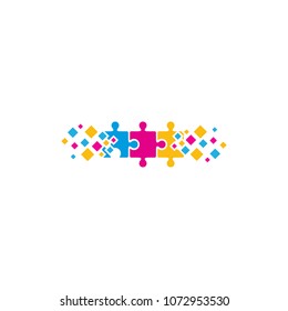 Puzzle Pixel Logo Icon Design