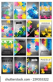 Puzzle Placard Template - Vector Illustration, Graphic Design, Editable For Your Design