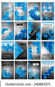 Puzzle Placard Template - Vector Illustration, Graphic Design, Editable For Your Design