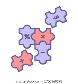 Puzzle, planning icon symbol vector 