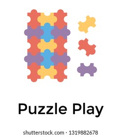 Puzzle play game flat icon design 