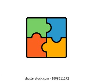 Puzzle premium line icon. Simple high quality pictogram. Modern outline style icons. Stroke vector illustration on a white background. 