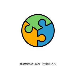 Puzzle premium line icon. Simple high quality pictogram. Modern outline style icons. Stroke vector illustration on a white background. 