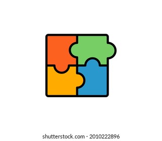 Puzzle premium line icon. Simple high quality pictogram. Modern outline style icons. Stroke vector illustration on a white background. 